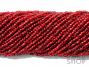 Silver Lined Dark Red Square Hole 11-0 Seed Bead Hank